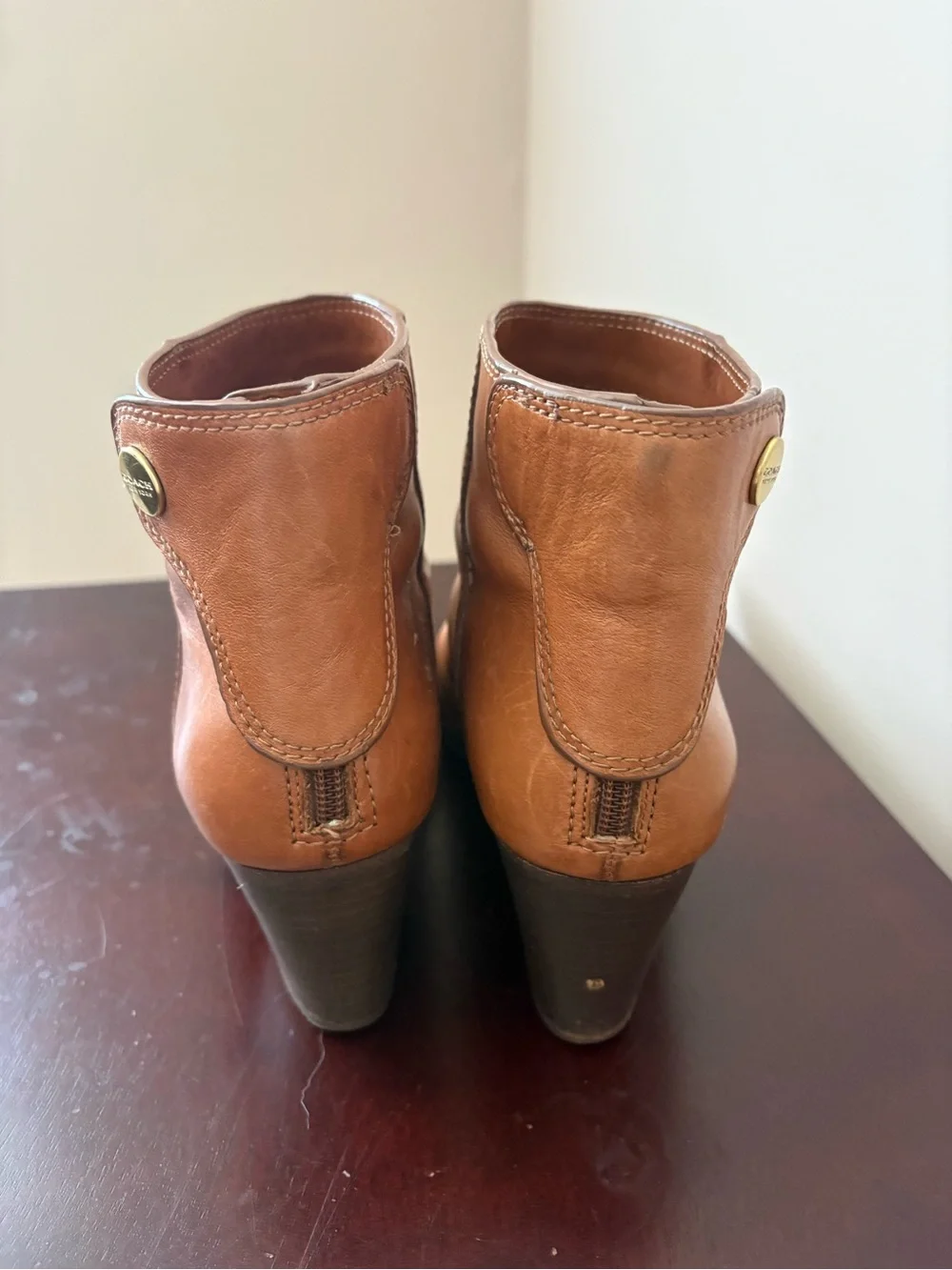 Coach Tan Leather Ankle Booties - Classic Women’s Waldorf ShoeIn Cinnamon Sz 8.5